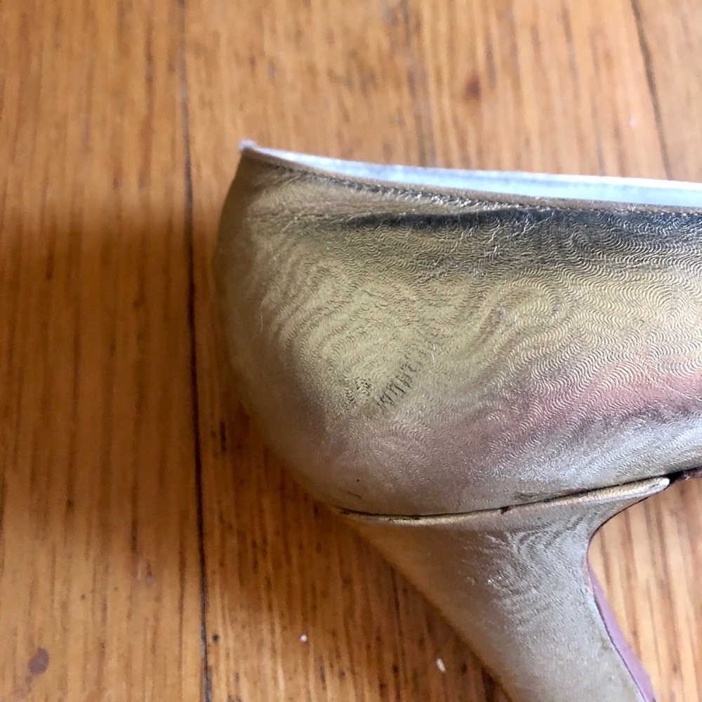 50s/60s Vintage Palter Debs Gold Heels - Picture 5 of 11